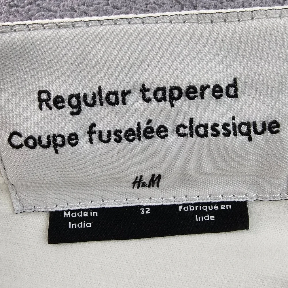 H&M Jeans Mens 32 White Denim Streetwear Grunge Distressed Regular‎ Fit Tapered
